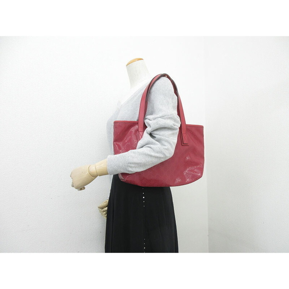 Gucci Imprime Bag Red Leather GG Tote - Picture 9 of 9